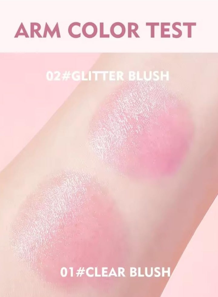 pudaier Glitter Highlighting Blush for Cheek Moisturizing Blush and Lips Balm Color Changing Blush Multi use Cream Liquid Waterproof Gel for Cheeks and Lips Glossy Shiny Finish Makeup Blush 02 - Image 4