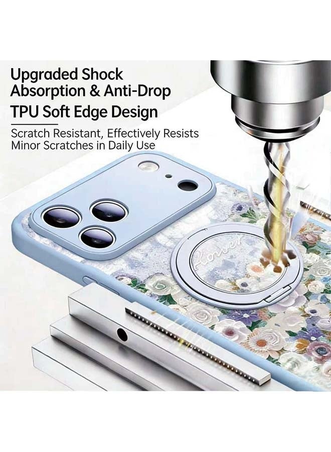 olayks iPhone 17 Pro Max Case Cover, Mobile Accessories, With MagSafe, Strong Magnet,Tempered Glass, With 360 Degree Rotating Magnetic Bracket And Woven Lanyard, Shockproof Wear-Resistant, For Women Men(Blue) - Image 4