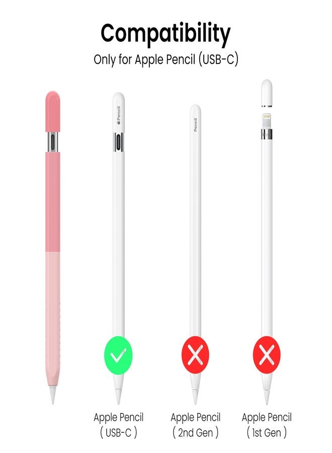 جراب Delidigi iPencil متوافق مع جراب Apple Pencil (USB-C) غطاء حماية سيليكون متدرج الألوان ملحقات جراب Apple Pencil USB C 2023 - Image 3