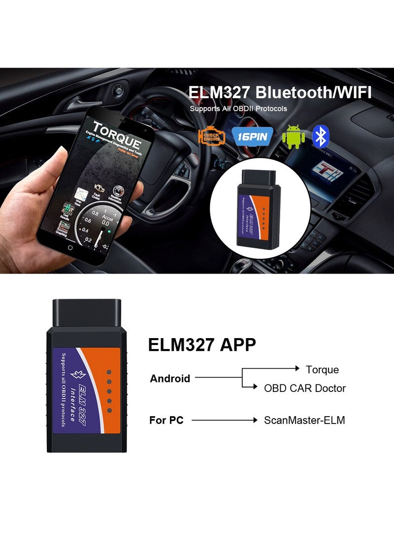 OUTAD Wireless ELM327 OBD2 Auto Car Scanner Adapter  - Image 3
