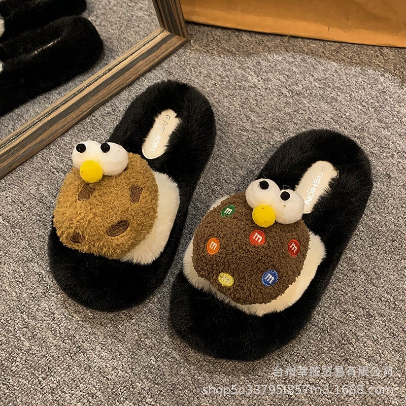 Original Cute Big Cookies Maomao Slippers Women'S Anti-Slip Mesh Infrared Wear Home Indoor Non-Slip Cotton Slippers - Image 1