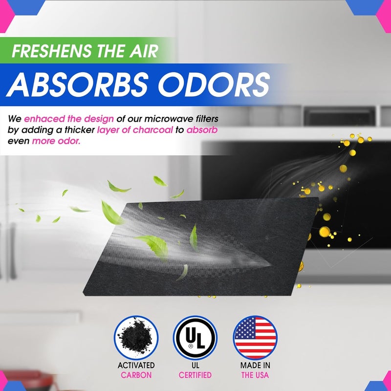 Bagean Cut-to-Fit Microwave Filter Replacement - 18” x 15” Activated Carbon Filter Fits Samsung GE LG Frigidaire Whirlpool and More - Charcoal Oven Vent Filters Removes Odors and Freshen Air (1 Pack) - Image 4