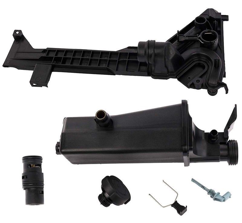 KARPAL Radiator Coolant Recovery Expansion Overflow Tank Reservoir and Sensor and Cap and Clip 17117573781 Compatible with E46 E83 E53 323i X3 - Image 1