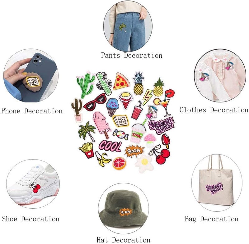 Daily Crafts Daily Crafts Pack of 6 Embroidered Patch Sew OnIron On Patches Applique Accessories Assorted Size Decoration Patches for DIY Jeans Jacket Clothing Handbag Shoes Caps  - Image 5