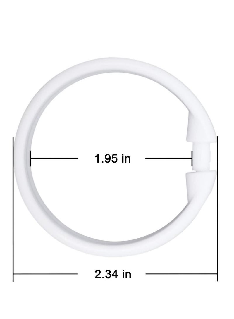SYOSI 12 PCS White Plastic Shower Curtain Rings, Easy Snap Closure Shower Curtain  - Image 3