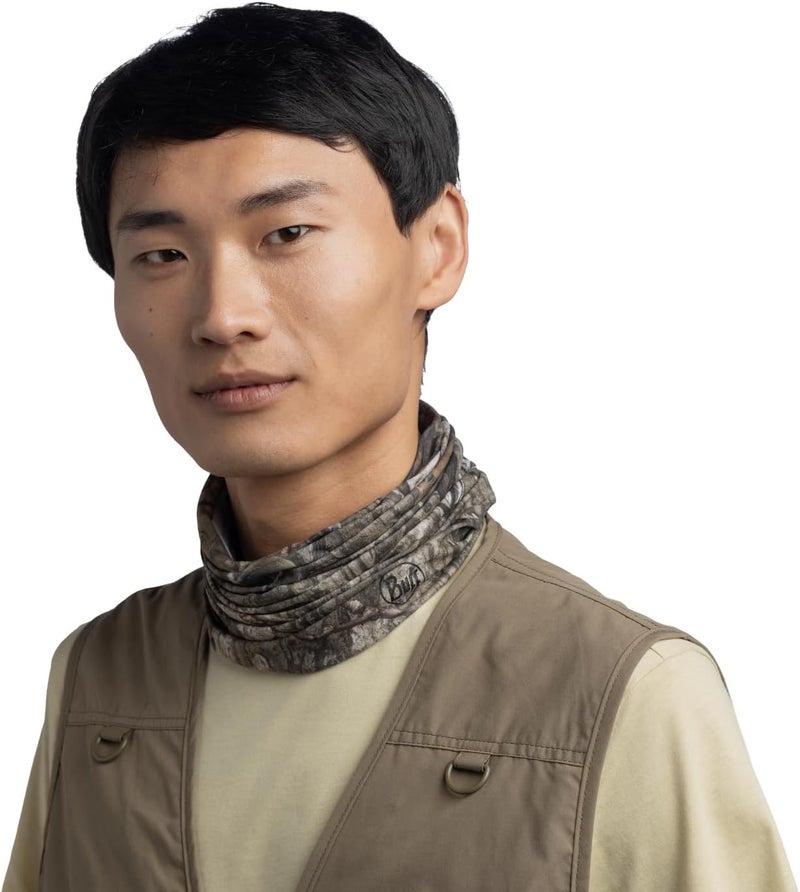 Buff Coolnet UV Multifunctional Scarf in Mossy Oak Country DNA - Forest Green - Image 3