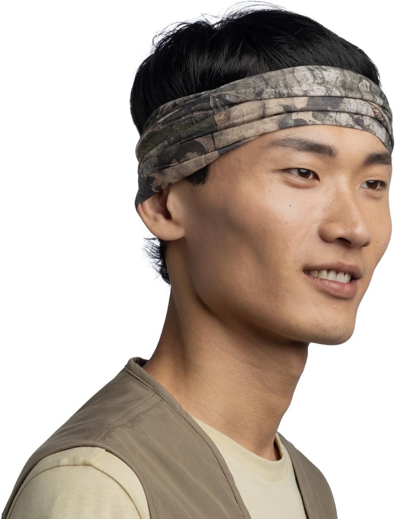 Buff Coolnet UV Multifunctional Scarf in Mossy Oak Country DNA - Forest Green - Image 4