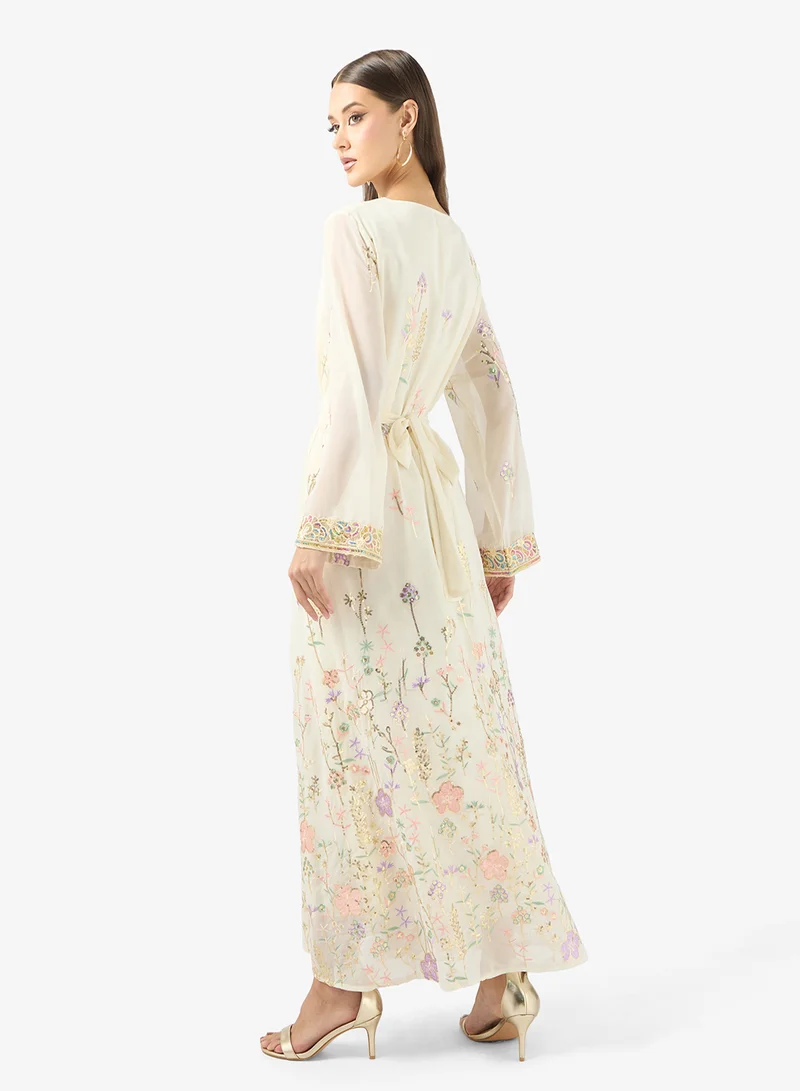 Khizana Floral Print Jalabiya