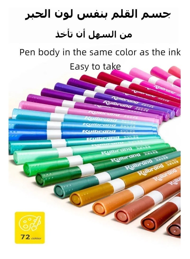 24 colors acrylic markers watercolor pen sets, Markers Paint Pens, Children’s Acrylic Painting Marker Set, Color Pens, Water Color Drawing Pens, Magical Water Painting Pen, Stackable, Quick-Drying, Hand-Painted, Water Marker Gifts for Boys and Girls Kids Drawing - Image 5