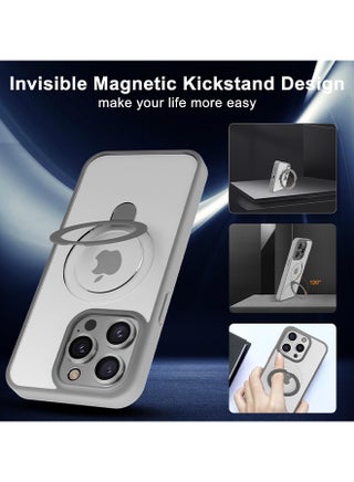 ماتي فينيش مغناطيسي iPhone 15 Pro Max حامل مسند غير مرئي [متوافق مع MagSafe] [حماية من السقوط 14 قدما] غطاء غطاء نحيف واقي للصدمات غير مصفر - تيتانيوم طبيعي - view 2