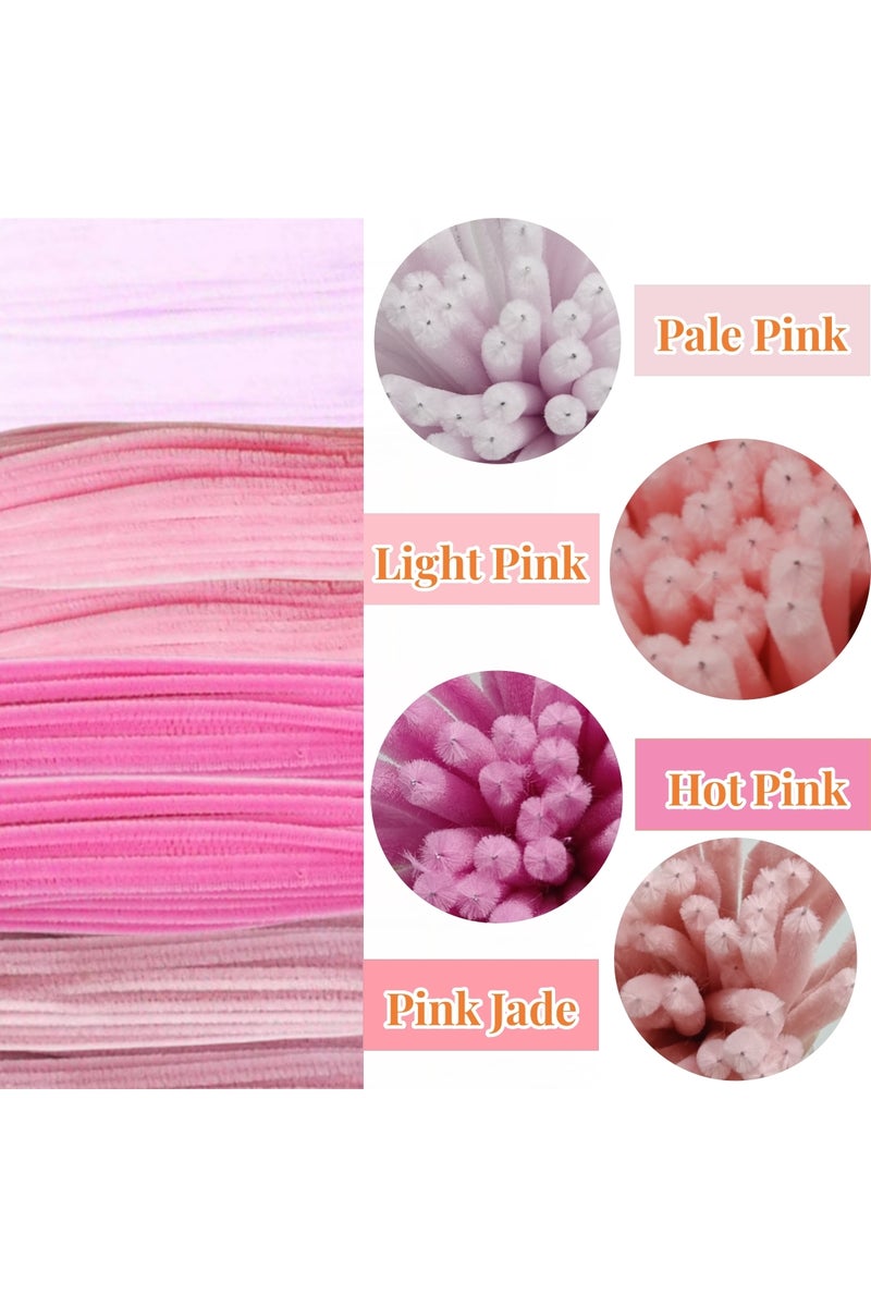 Mixed pink-200pcs 200 Pieces Pink Series Pipe Cleaners, Valentine's Mother's Day Pipe Cleaners, Pink