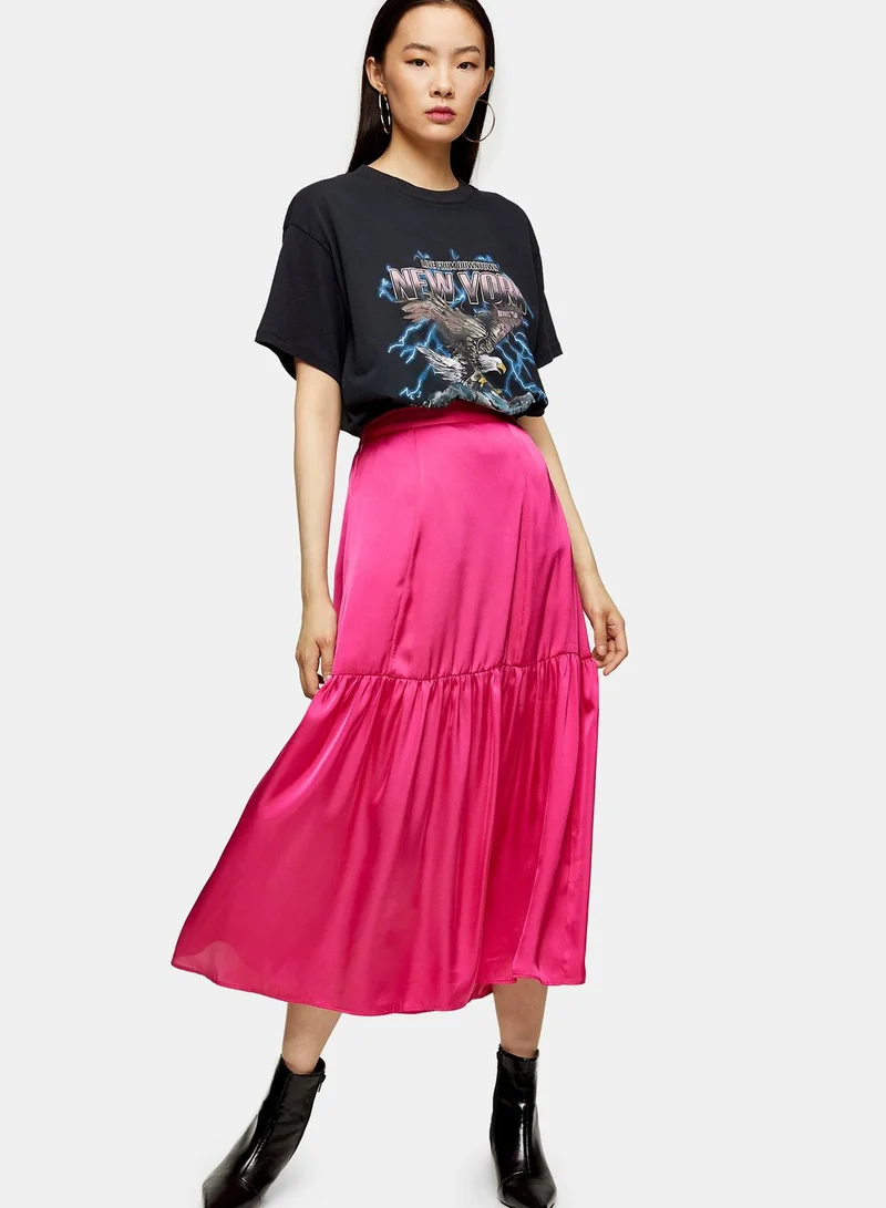 TOPSHOP Pleated Midi Skirt