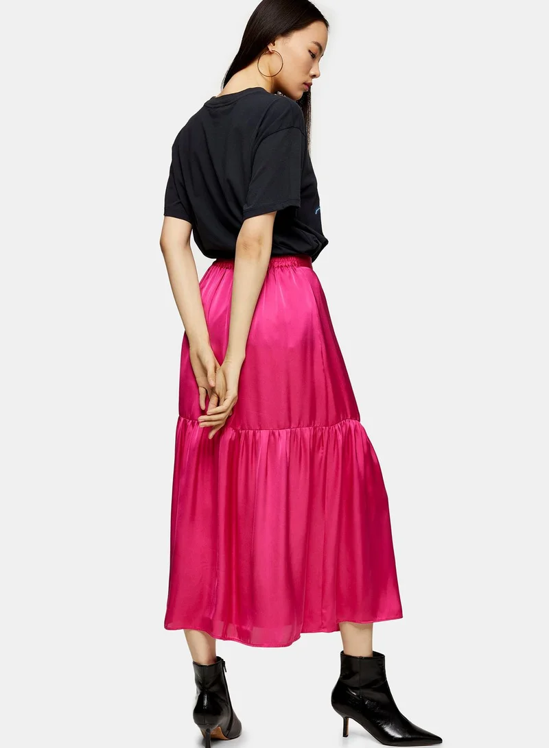 TOPSHOP Pleated Midi Skirt