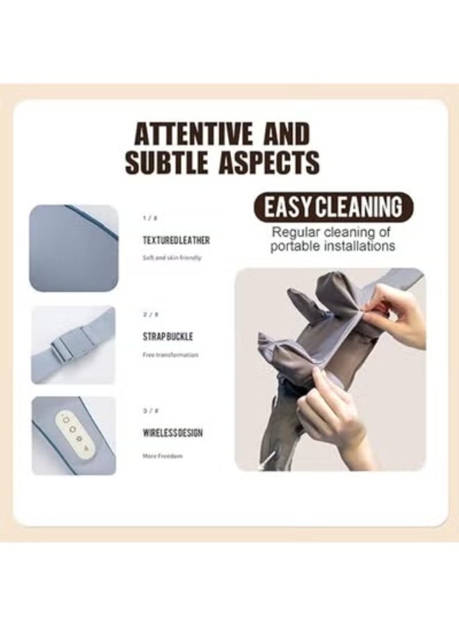 جهاز مساج كهربائي للرقبة مع تدفئة – تدليك 4D للرقبة، الظهر، الكتفين والأرجل، للاستخدام المنزلي والمكتبي، لون رمادي - Image 4