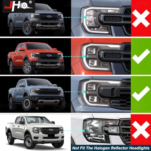 JHO Amber DRL Lights Module Front Headlights Frame White Color Changing to Amber Add Functional Unit For Ford Ranger T9 Lariat Raptor 2023 2024 2025 Daytime Running Lights CE Approved - Image 2