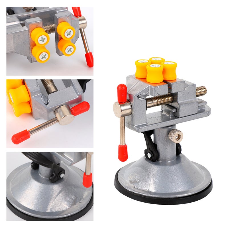 Mini Suction Vise Clamp Bench Clamp Universal Table Vise Vacuum Base 360 Degrees Swiveling for DIY Sculpture Craft Carving - Image 4