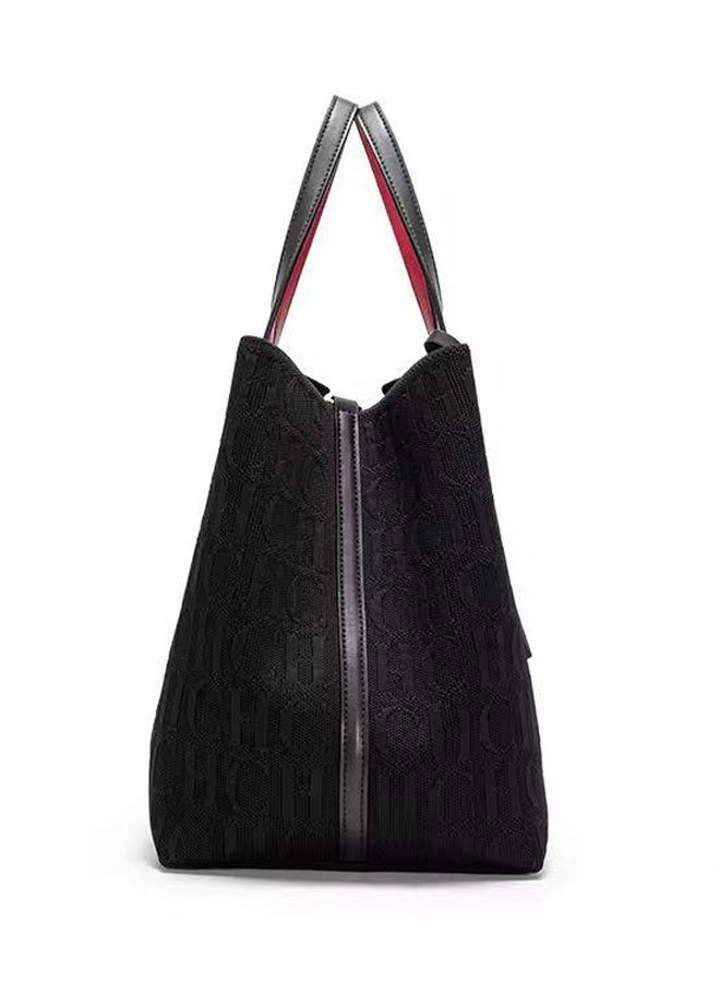 CH CH CHCH New Fashionable Design Women's Large-capacity Tote Bag Black - Image 4