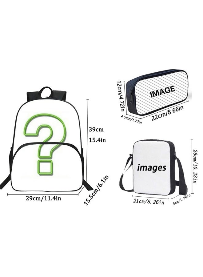 ماين كرافت على ظهره مقلمة حقيبة ثلاث قطع دعوى الرجال والنساء الترفيه الرياضة حقيبة السفر طالب حقيبة المدرسة - Image 5