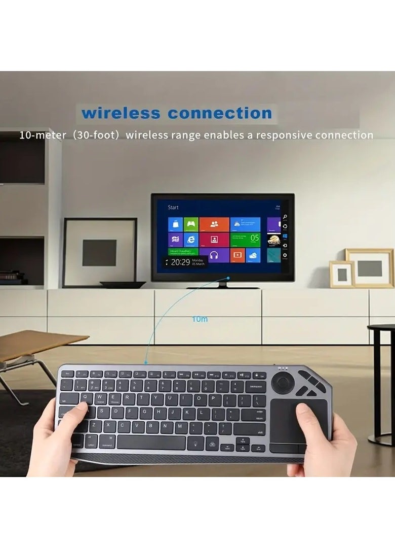 Ultimate Dual-Mode Wireless Keyboard: Arabic & English, 7-Color Backlight, Touchpad - Smart TV, Tablets, Computers