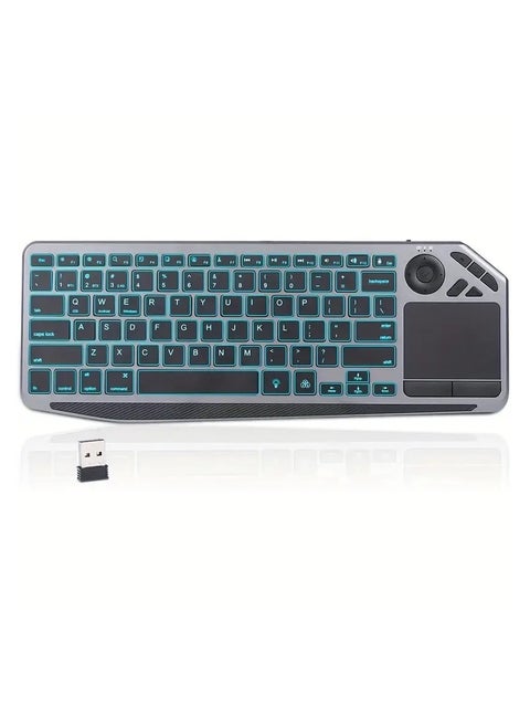 Ultimate Dual-Mode Wireless Keyboard: Arabic & English, 7-Color Backlight, Touchpad - Smart TV, Tablets, Computers