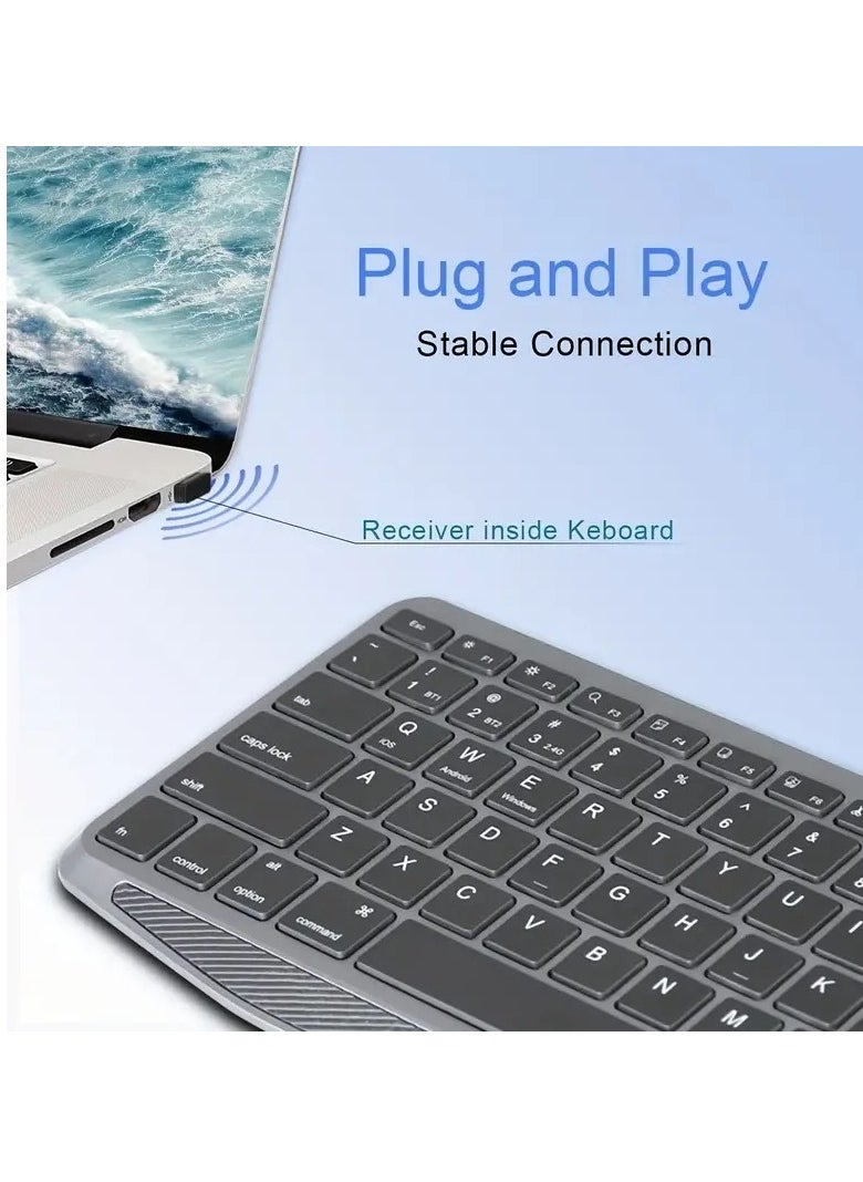 Ultimate Dual-Mode Wireless Keyboard: Arabic & English, 7-Color Backlight, Touchpad - Smart TV, Tablets, Computers