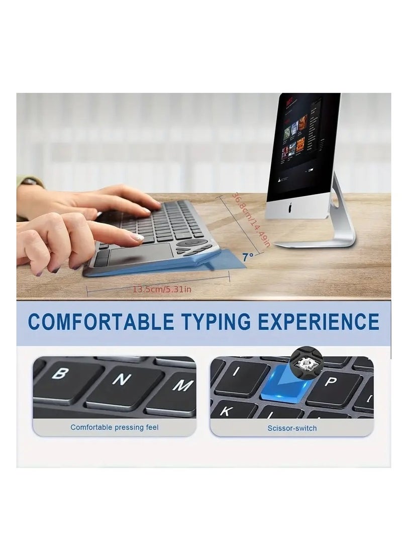 Ultimate Dual-Mode Wireless Keyboard: Arabic & English, 7-Color Backlight, Touchpad - Smart TV, Tablets, Computers