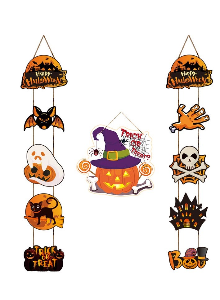 Party supplies decoration hanging decoration small hanging tag Ghost Festival couplet + door hanging pumpkin combination