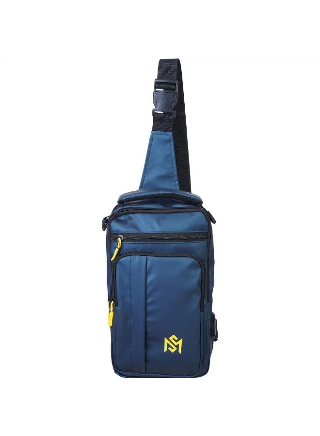 شنطة كروس ووتر بروف للرجال، 5 سوست، 30×18 سم - بترولي - Image 1