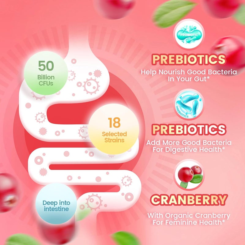 VivoNu Vaginal Women Probiotic Feminine Balance pH Gummies for Healthy Odor Yeast Balance  Flora  Vitamin C for Immune Support Cranberry Probiotics - Image 3