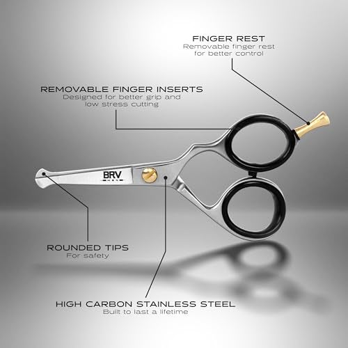 BRV MEN Rounded-Tip Small Trim Scissors for Men 4.2" | High Carbon Stainless Steel | Nose Hair for Men | Professional Grooming Scissors for Beard, Mustache & Ear Hair - RIGHT HANDED (Silver) - Image 4