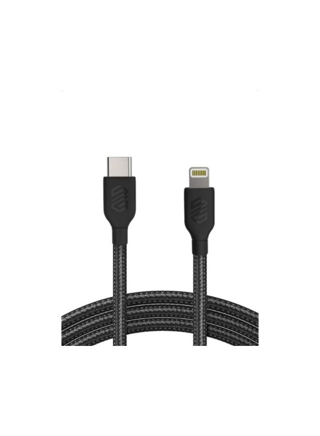 Smart Gate Cable SGCA-BPCLF100B braided USB-C to Lightning Fast, Shielded 1m Black - Image 2