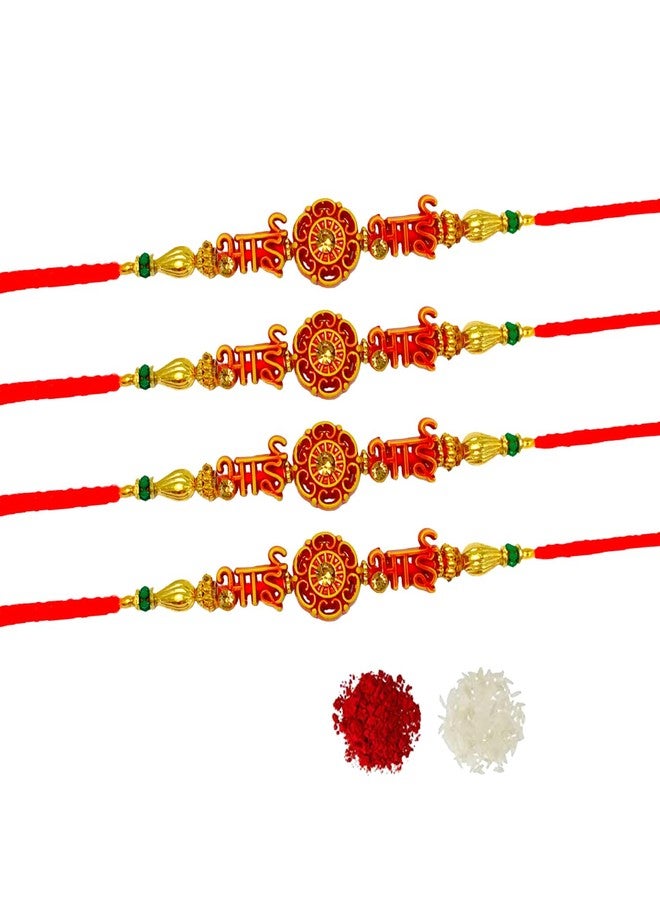 Evisha 4 Pcs Rudraksh Bracelet Rakhi For Brother | Rakhi Combo-12-Four | rakhi || rakhi set || rakhi for brother