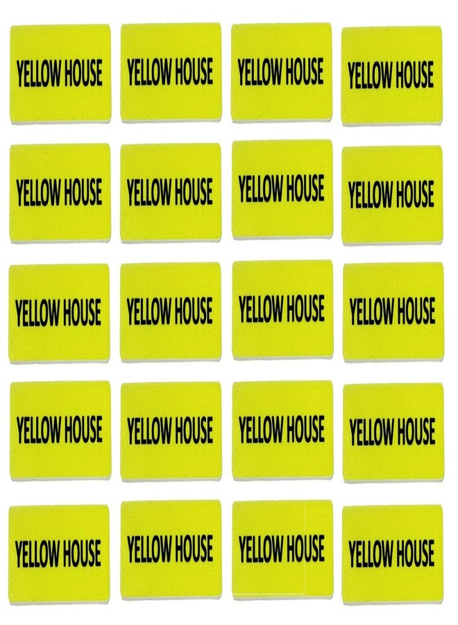 MOREL Yellow House Badge in Yellow Acrylic PINBACK Name Badge USE for School, College |Pack of 20| - Image 1