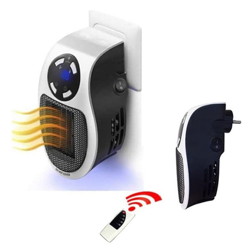 Compact Plug-In Heater: White UK Plug, Quiet Fast Heating - Adjustable Thermostat LED Display, Ceramic Indoor Heater for Home Office Dorm Desk Indoor Use - Image 2