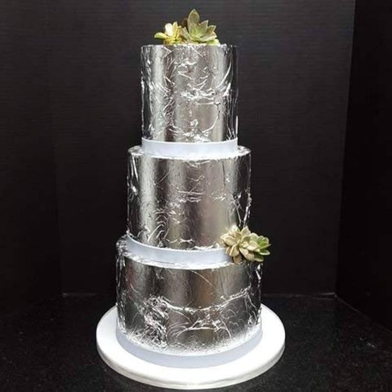 ASK VARK WALA Edible Silver Leaf Chandi Varakh for Sweets Cake Desert Chocolate Food Decoration 50pcs - Image 4