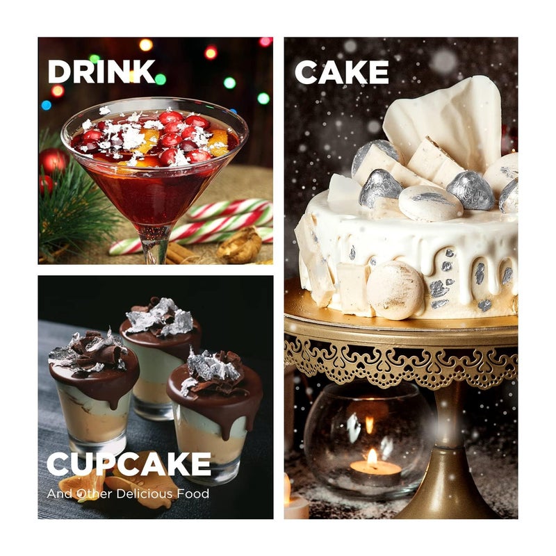 ASK VARK WALA Edible Silver Leaf Chandi Varakh for Sweets Cake Desert Chocolate Food Decoration 50pcs - Image 2