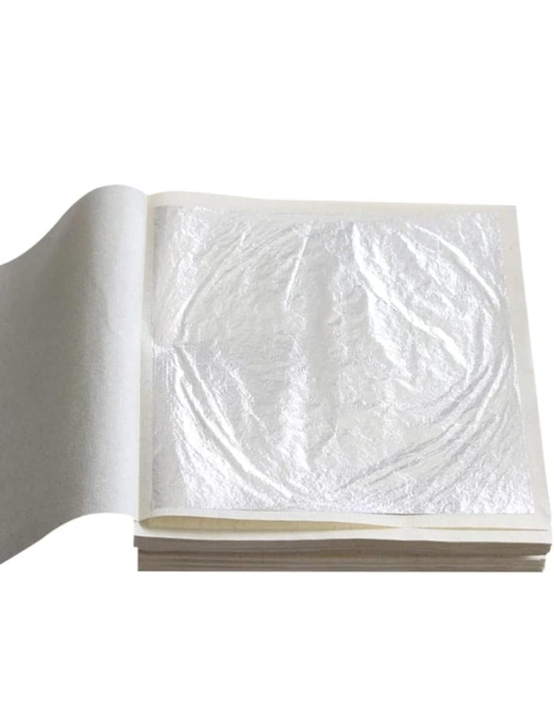 ASK VARK WALA Edible Silver Leaf Chandi Varakh for Sweets Cake Desert Chocolate Food Decoration 50pcs - Image 1