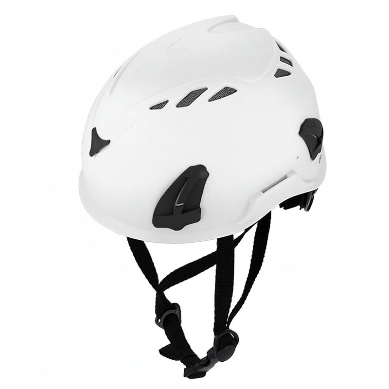 Climbing Helmet White Strong Shock-Absorbing Shell & EPS Foam - Adjustable 56-62cm Fit Safety Helmet - Headlamp & Taillight Mounts Bike Helmet for Outdoor Climbing Cycling Night Use - Image 1