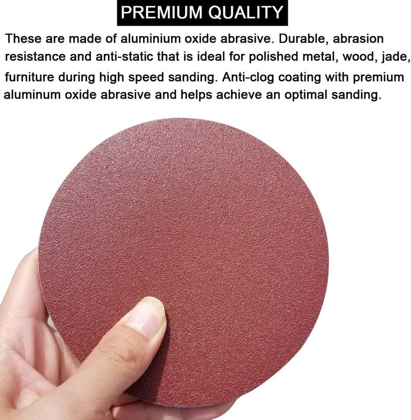 SACKORANGE 60 PCS 5" PSA Sanding Discs-10 Each of 80, 100, 120, 180,240, 400 Grit - 5 Inch Self Adhesive Stickyback Sandpaper Discs for DA Sander, Sand Automotive Car Paint, Woodworking Wood, Metal - Image 2
