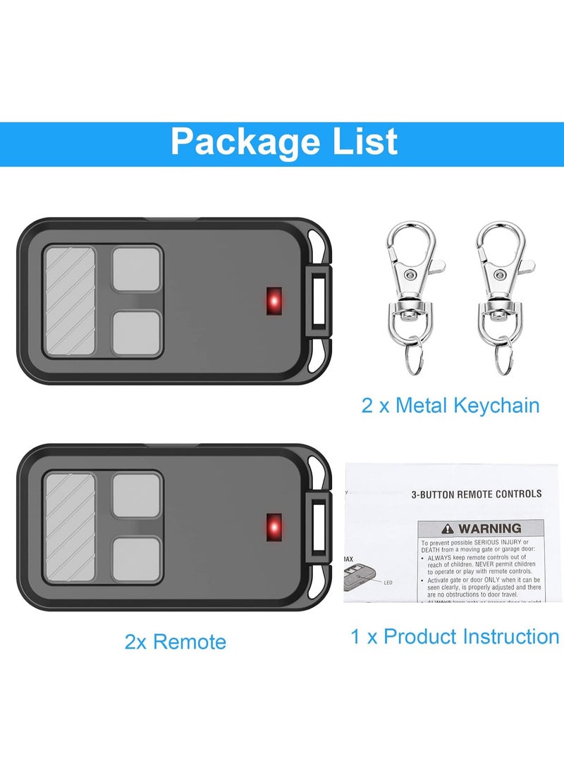 Excefore - 890MAX Garage Door Opener Remote, 2 Replacement for LiftMaster/Chamberlain/Craftsman, Universal 3-Button Garage Door Opener Remote with Mini Key Chain for Purple Red Yellow Orange Green Learn Buttons - Image 1