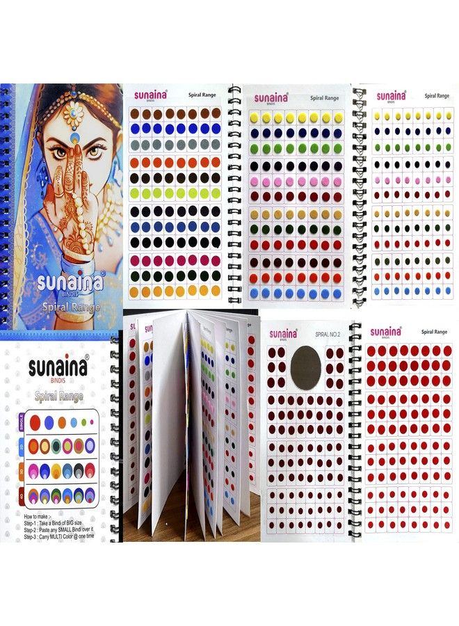 Sunaina Spiral Multicolour/Black/Red/Maroon Colour Kumkum Bindi Book For Women Pack Of 1 - Image 1