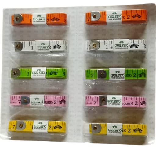 Beauty Tool Inch tape For Multi Purpose Usage Pack of 5 Multicolor  - Image 1