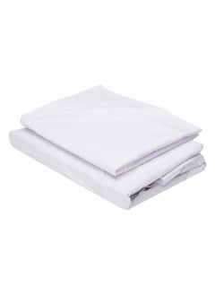 Home-Tex Design 2-Piece Hometex Design Single Size White Fitted Sheet Set - 1 Fitted Sheet (90x200 cm) + 1 Pillow Cover (50x75cm)  - Image 3
