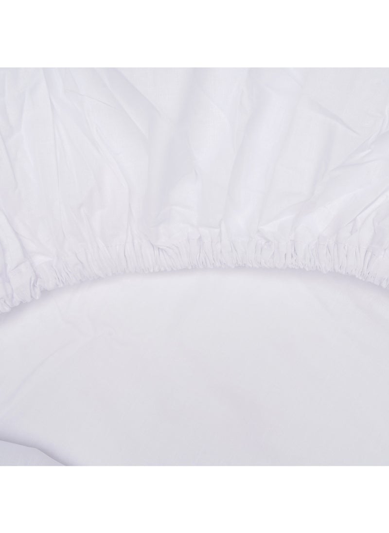 Home-Tex Design 2-Piece Hometex Design Single Size White Fitted Sheet Set - 1 Fitted Sheet (90x200 cm) + 1 Pillow Cover (50x75cm)  - Image 5