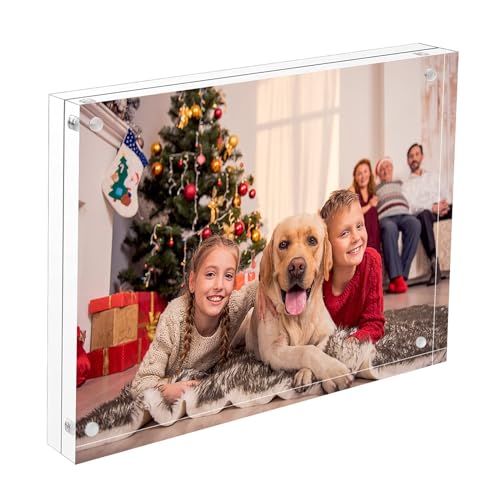 NIUBEE Acrylic Photo Frame 8x10,Clear Picture Frame 20% Thicker Block,Frameless Acrylic Frames Double Sided,Trendy Home Decor & Modern Gift Idea - Image 1