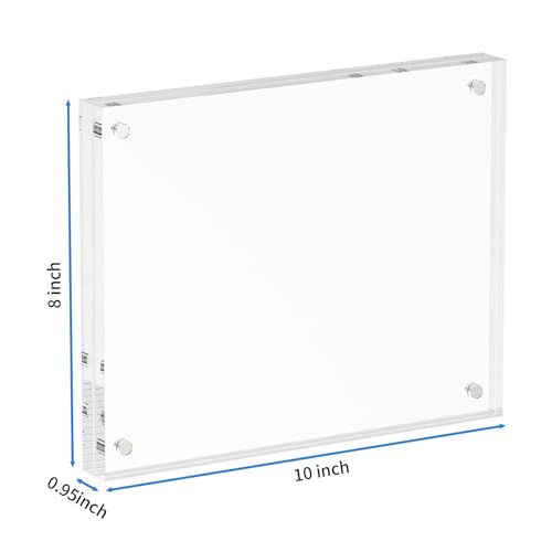NIUBEE Acrylic Photo Frame 8x10,Clear Picture Frame 20% Thicker Block,Frameless Acrylic Frames Double Sided,Trendy Home Decor & Modern Gift Idea - Image 2