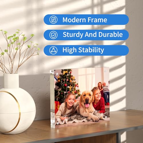 NIUBEE Acrylic Photo Frame 8x10,Clear Picture Frame 20% Thicker Block,Frameless Acrylic Frames Double Sided,Trendy Home Decor & Modern Gift Idea - Image 5
