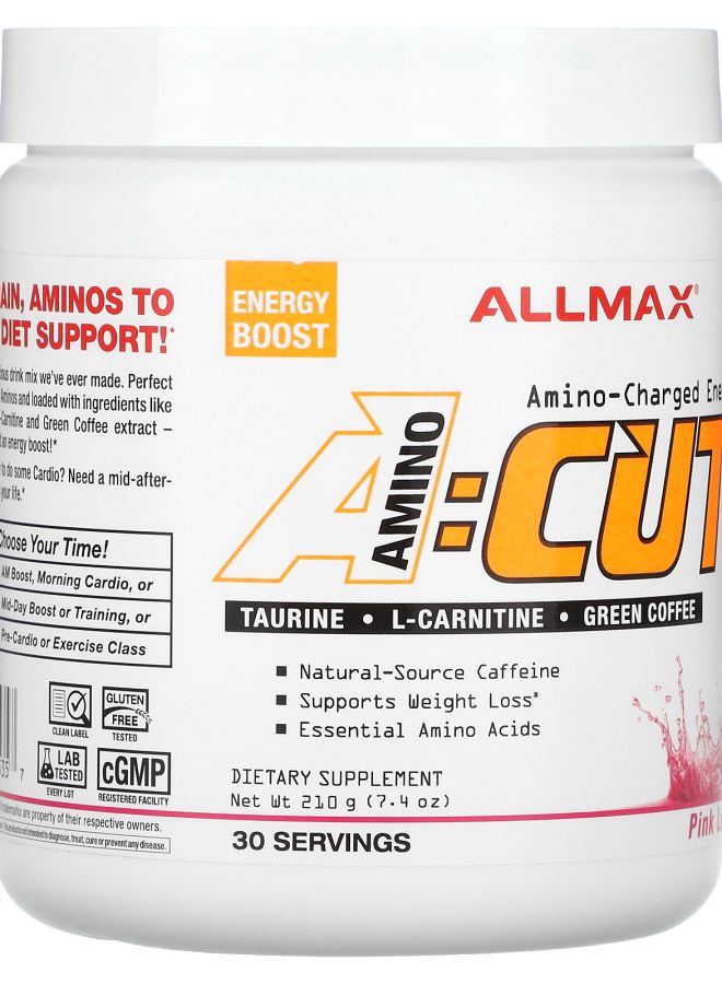 Allmax ACUTS™ Amino-Charged Energy Drink Pink Lemonade 7.4 oz (210 g) - Image 2
