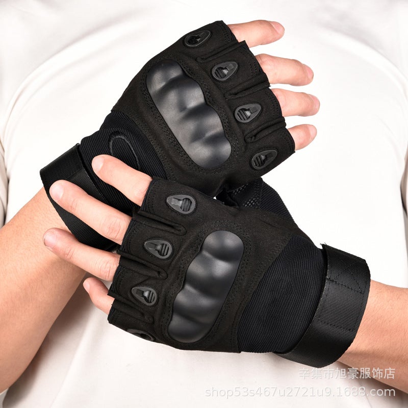 O Half-Finger Tactical Gloves Men'S Special Forces Fighting Combat Military Fans Self-Defense Outdoor Mountaineering Training Sports Exposed Fingers - Image 2