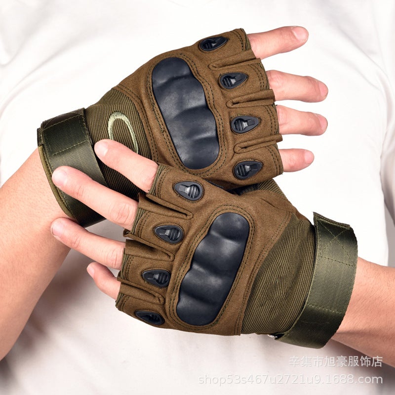 O Half-Finger Tactical Gloves Men'S Special Forces Fighting Combat Military Fans Self-Defense Outdoor Mountaineering Training Sports Exposed Fingers - Image 1
